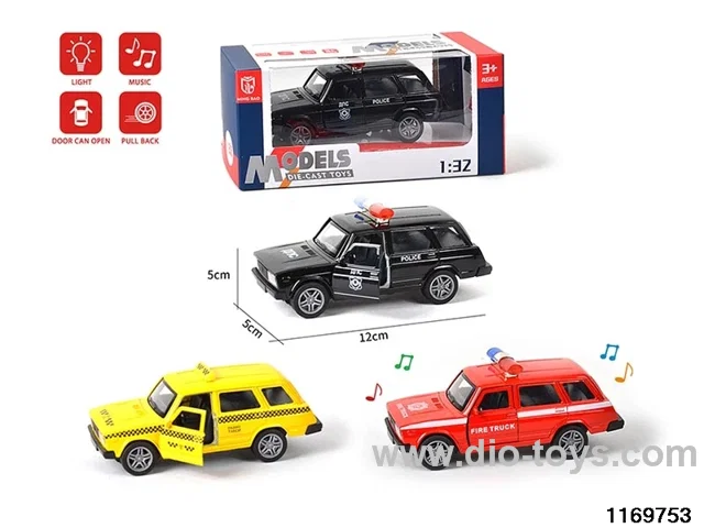 1:32 alloy pull back car W L/M