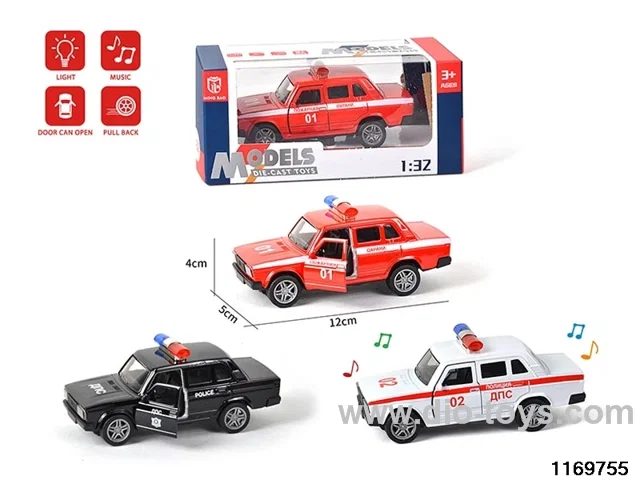 1:32 alloy pull back car W L/M