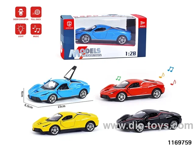 1:28 alloy pull back car W L/M