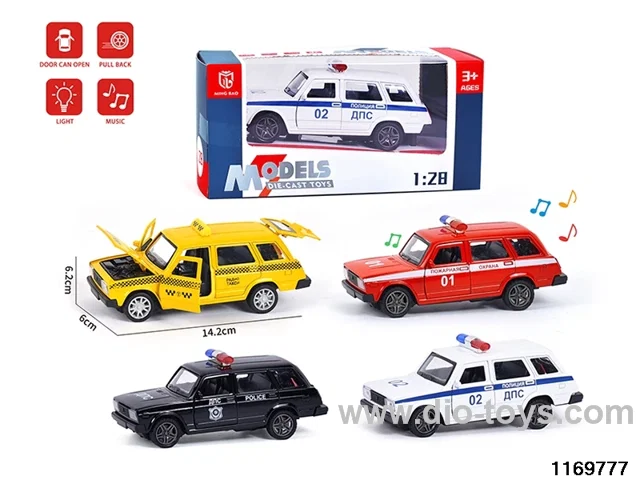 1:28 alloy pull back car W L/M