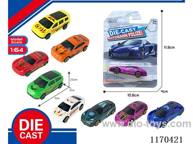 8 Mixed Packs free wheel alloy car