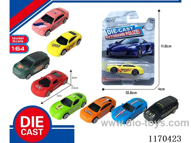 8 Mixed Packs free wheel alloy car