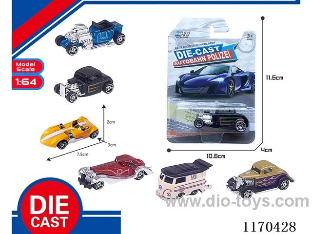 6 Mixed Packs free wheel alloy car