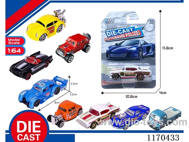 8 Mixed Packs free wheel alloy car