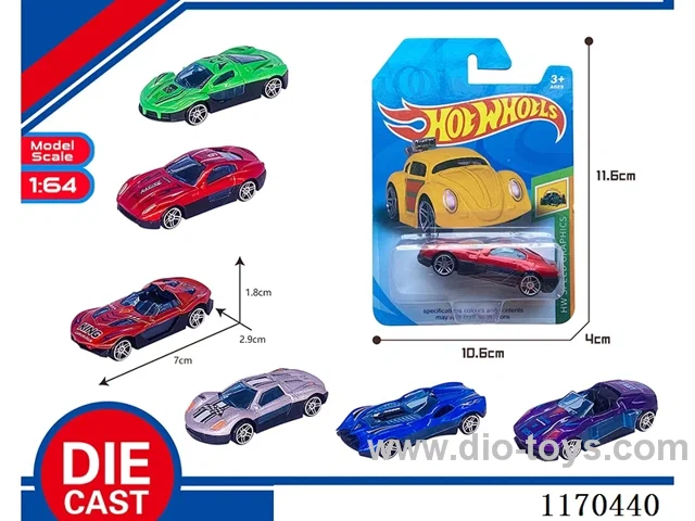6 Mixed Packs free wheel alloy car
