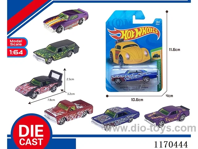 6 Mixed Packs free wheel alloy car