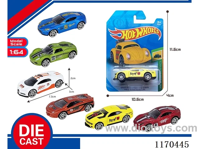 6 Mixed Packs free wheel alloy car