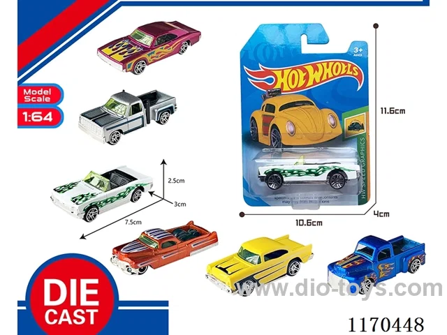 6 Mixed Packs free wheel alloy car
