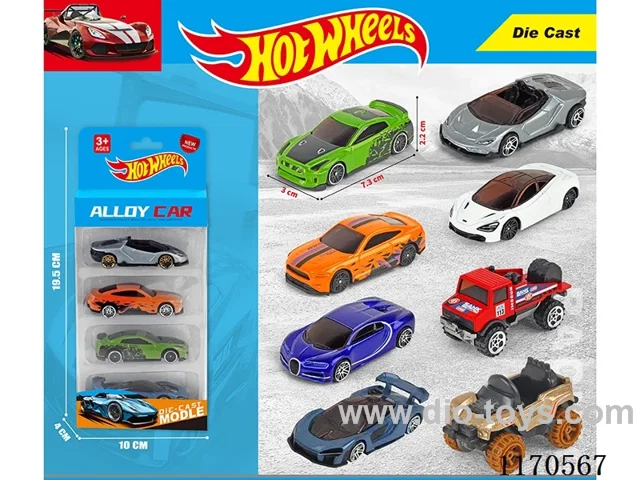 1:64 free wheel car 4 mixed pack