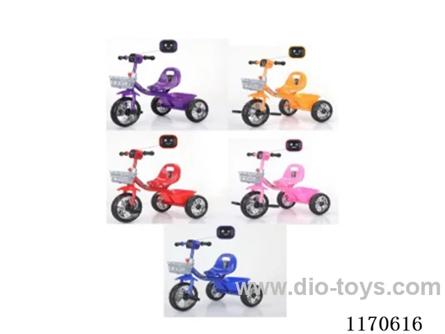 Children's three-wheeled bicycle with lights and music stroller