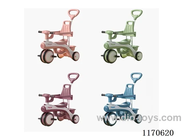 Children's three-wheeled bicycle bike + push handle fence