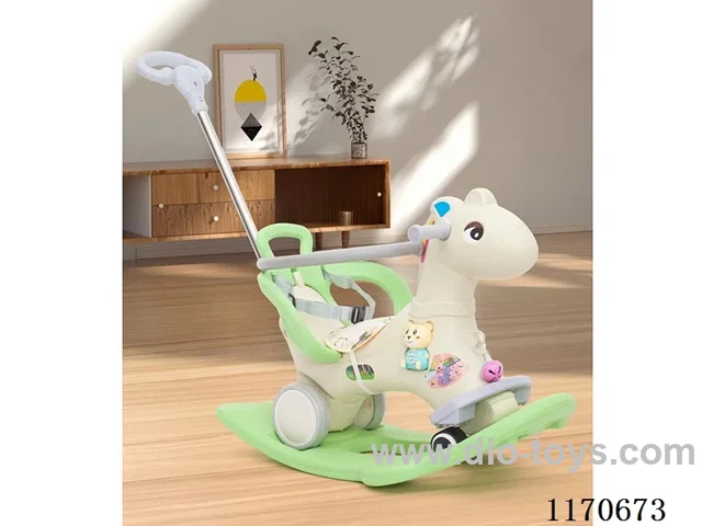 Universal Wheel Rocking Horse Stroller w/Push Handle Backrest Stroller