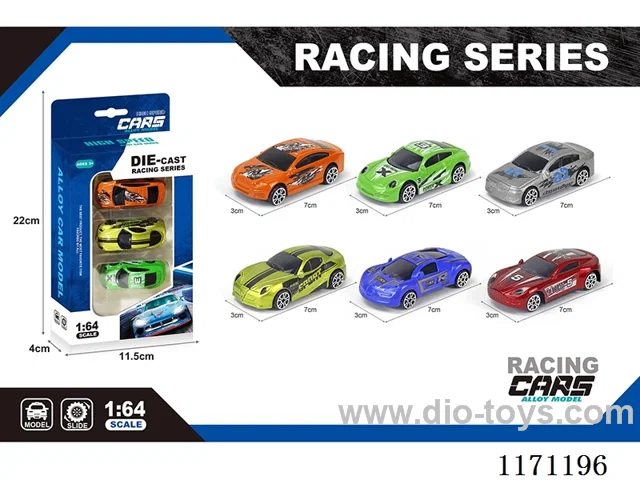 Alloy 6 mixed simulation car (3pcs/box)