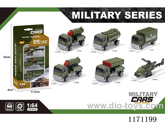 Alloy Scooter Short Head Military Vehicle 6 Mixed(3pcs/box)