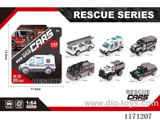 Alloy Scooter Police Vehicle 6 models mixed