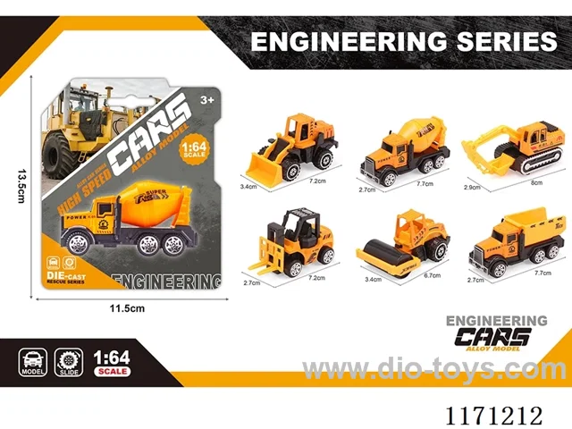 Alloy Electro-Mechanical Vehicles 6 assorted