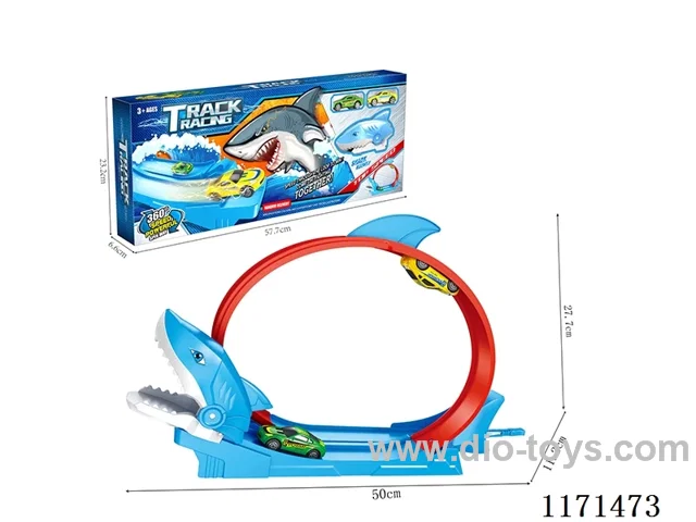 Shark Pull Back Track Car Set
