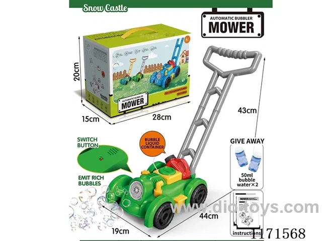 Automatic lawn mower bubble cart(with 2 bottles of 50ML bubble water)