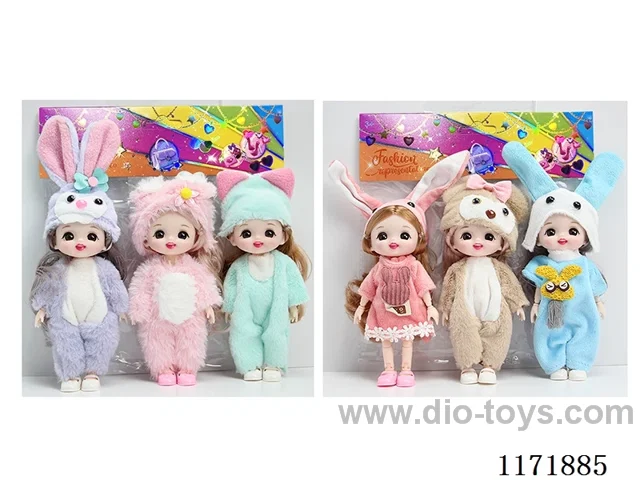 6” 16cm 13 jointed Solid 3D Real Eyes Doll Headdress 3PCS Mixed 2pcs