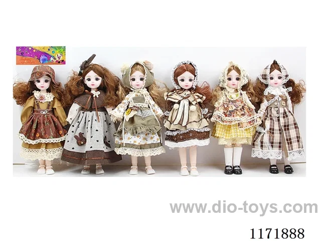 12 inch 30 cm 21 joints solid 3D real eyes doll + hair accessories, a variety of mixing