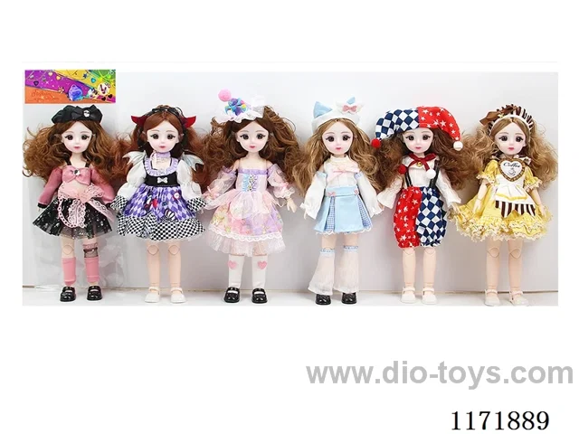 12 inch 30 cm 21 jointed solid body 3D real eyes doll + hair accessories many mixes