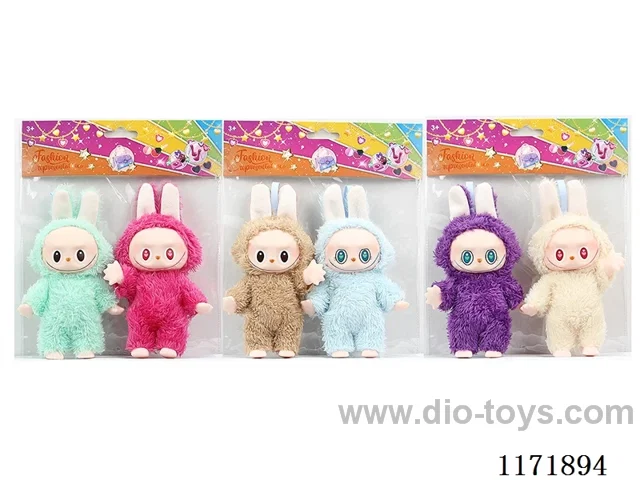 17cm Vinyl body with color print eyes Rabbouh dolls 2-pack Multi-mixed