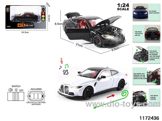 1:24 Alloy pull back car W L/M