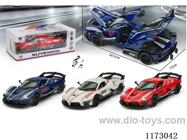 1:24 pull back alloy car 1PCS W L/M (openable door)