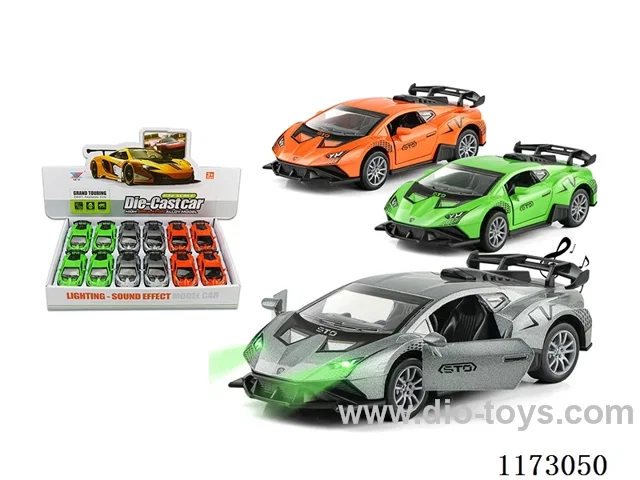 1:32 pull back alloy car 12PCS W L/M (openable door)