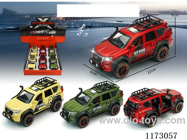 1:24 pull back alloy car 6PCS W L/M (openable door)