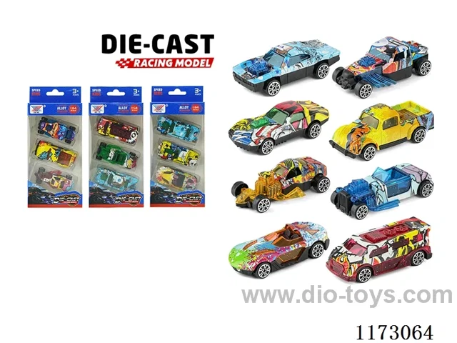 1:64 free wheel alloy car 3PCS