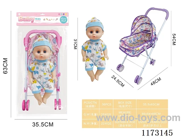 31CM iron trolley + Eye doll with 4 sound IC (3*AG13 included)