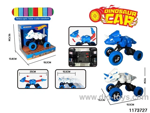 Lighted Retractable Inertia Dinosaur Car