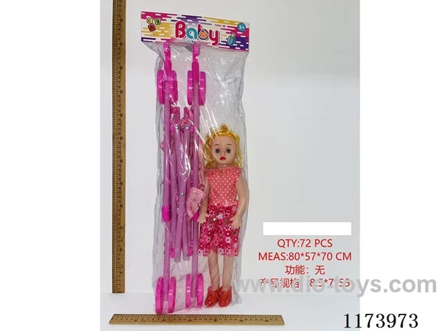 18 Inch doll with 55cm high cart