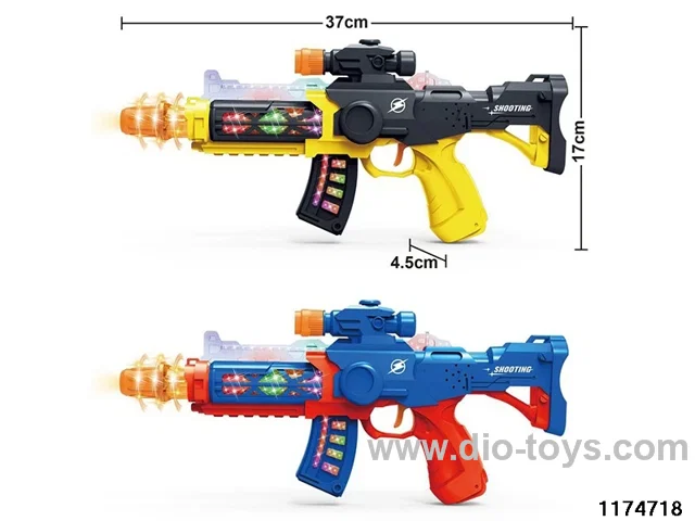 Electric sound and light turning gun