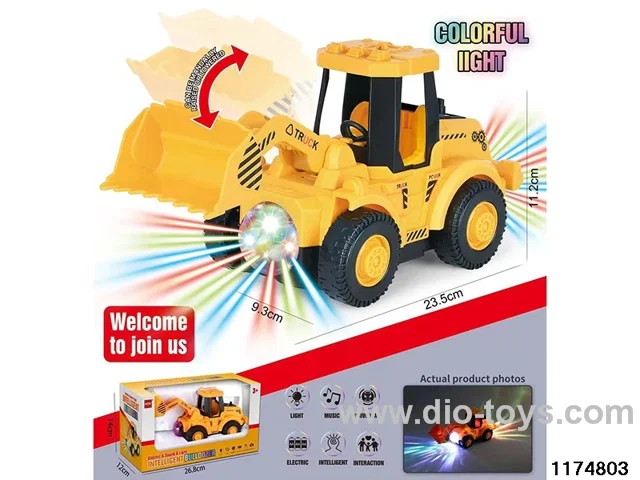 Electric sound and light bulldozer