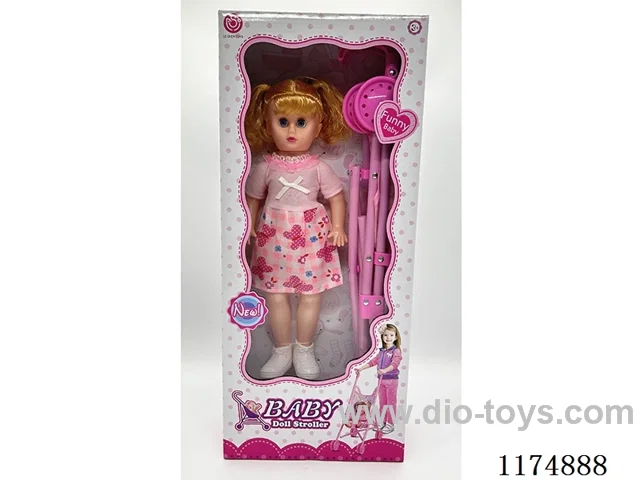 18 inch doll with stroller, with IC (song Little Star) included 2pcs AG13