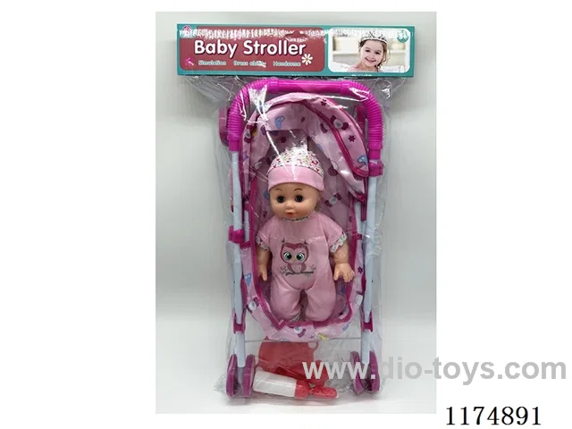 14” Live Eye Doll w/6 Voices IC w/All Iron Cart, w/Accessories, included 3pcs AG13