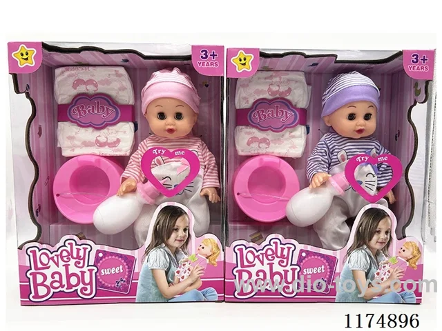 14” Wiggle Eye Doll with 6 Sonic Drinking and Peeing Functions, included 3pcs AG13