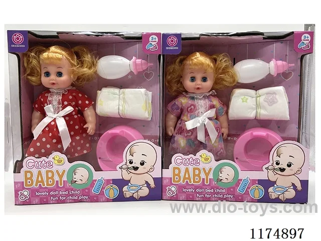 12” Live Eye Doll with Drinking and Peeing Function, with 6 Voices, Accessories, included 2*AG13 Batteries