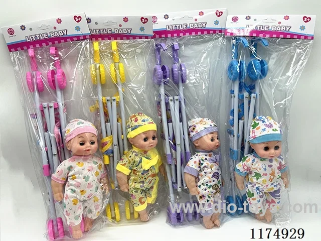 12 inch stroller doll with 4 voices, 4 mixes included 2pcs AG13 batteries
