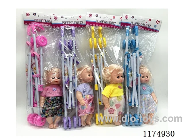 12 inch stroller doll with 4 sound IC 4 models mixed included 2pcs AG13 batteries