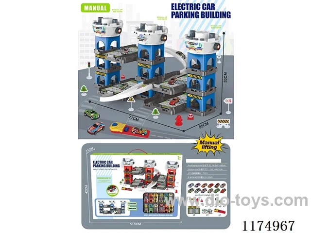 Manual Parking Garage Metal Car Mix