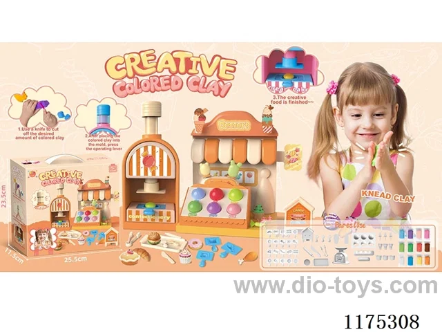 Colorful clay candy store