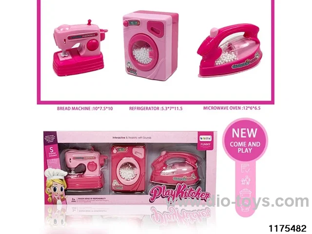 Iron + washing machine + sewing machine