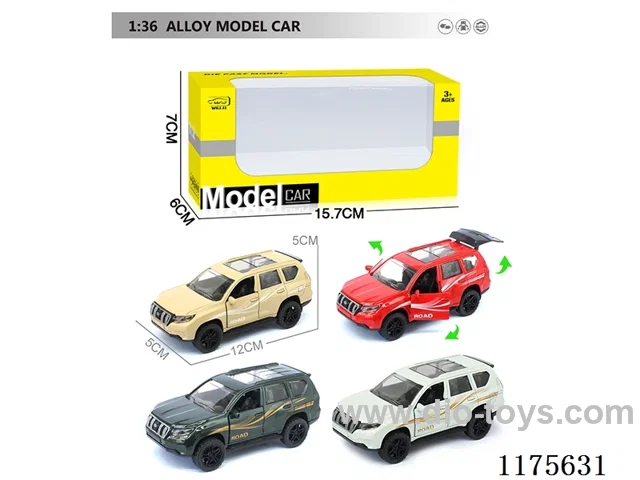 1:36 Alloy pull back car openable door 4 colors 4 mixes