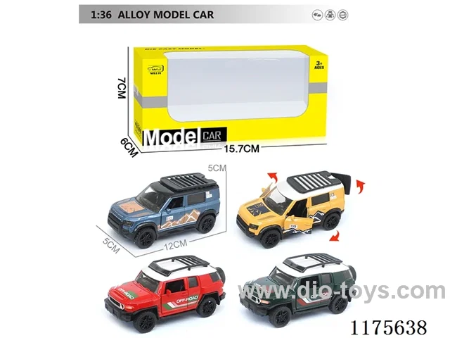 1:36 Alloy Pull Back Car Can Open Door 2 models 4 Colors Mixed