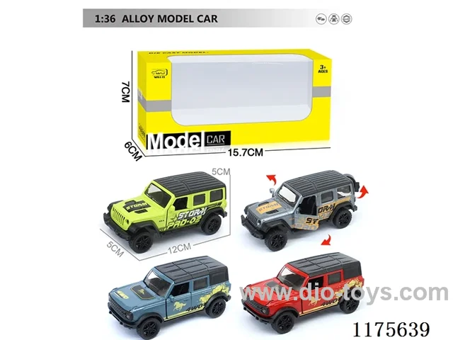 1:36 Alloy Pull Back Car with Open Door 2 4 Colors Mixed