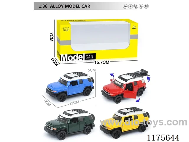 1:36 Alloy Pull Back Car with Open Door 4 Color Mixed (W L/M, included 3*AG13)