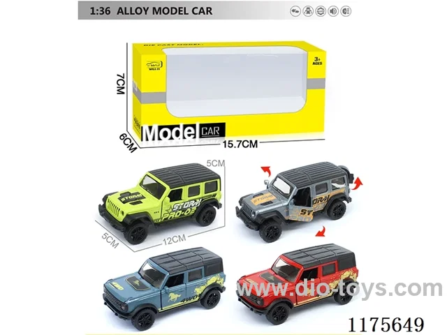 1:36 Alloy Pull Back Car with Open Door 2 models 4 colors mixed (W L/M, included 3*AG13)